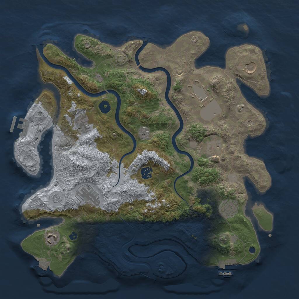 Rust Map: Procedural Map, Size: 3750, Seed: 1998058296, 15 Monuments