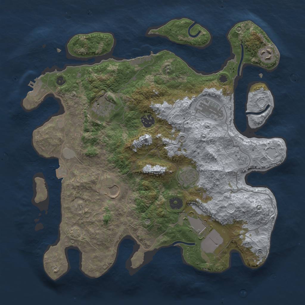 Rust Map: Procedural Map, Size: 3500, Seed: 1148958987, 15 Monuments