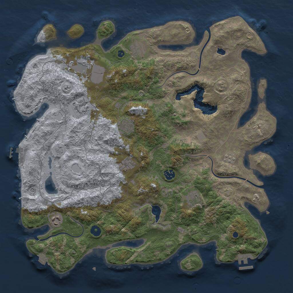 Rust Map: Procedural Map, Size: 4200, Seed: 46114, 15 Monuments