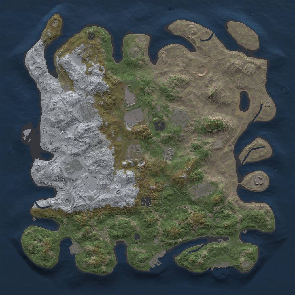 Rust Map: Procedural Map, Size: 4000, Seed: 98882178, 19 Monuments