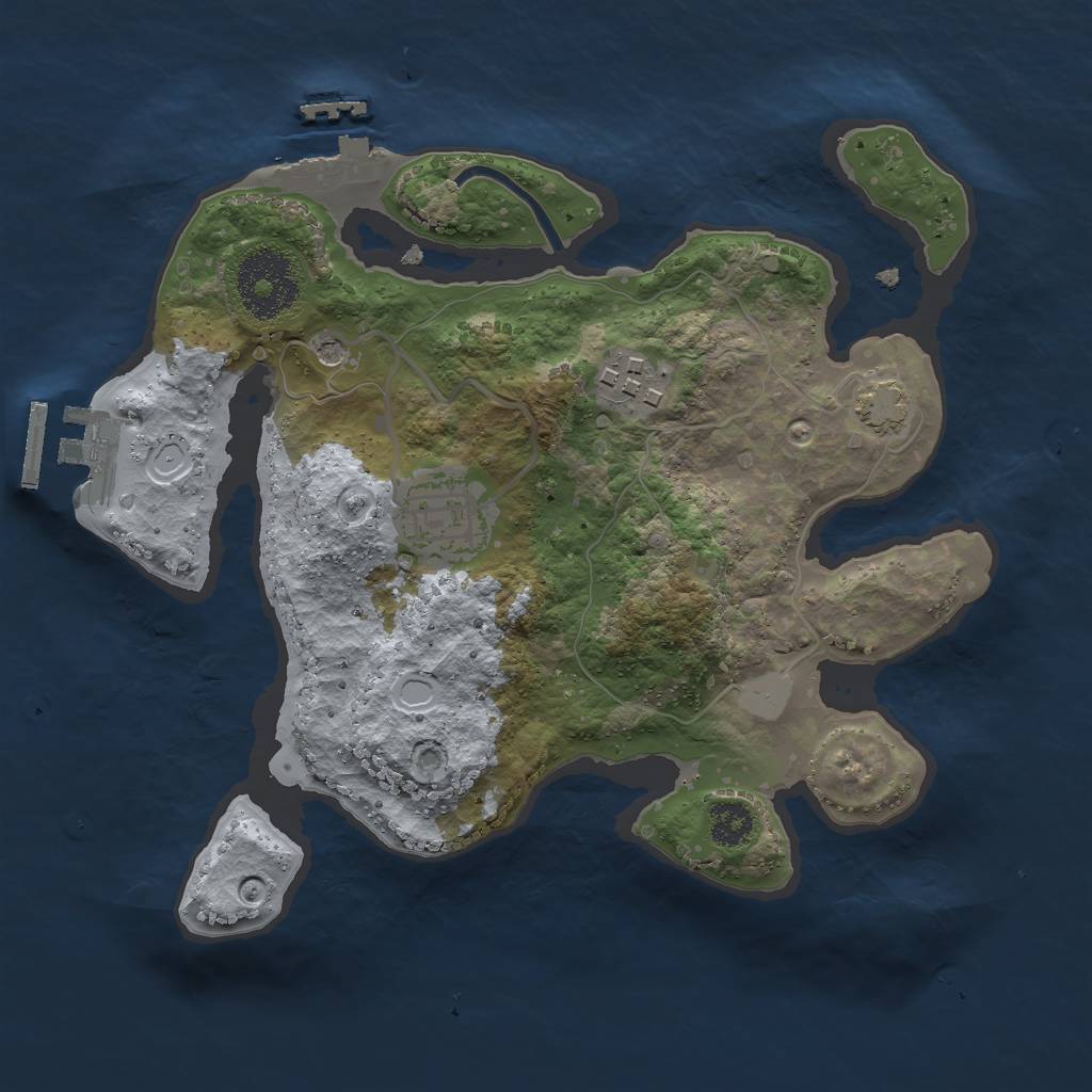 Rust Map: Procedural Map, Size: 2538, Seed: 138110369, 9 Monuments