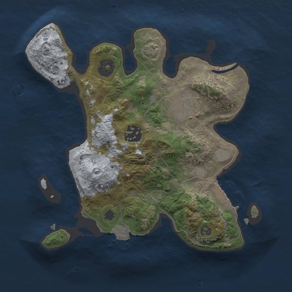 Rust Map: Procedural Map, Size: 2500, Seed: 244967662, 7 Monuments