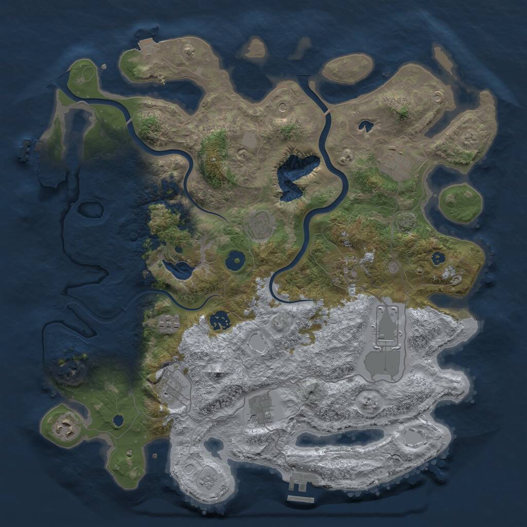 Rust Map: Procedural Map, Size: 4000, Seed: 465821973, 15 Monuments