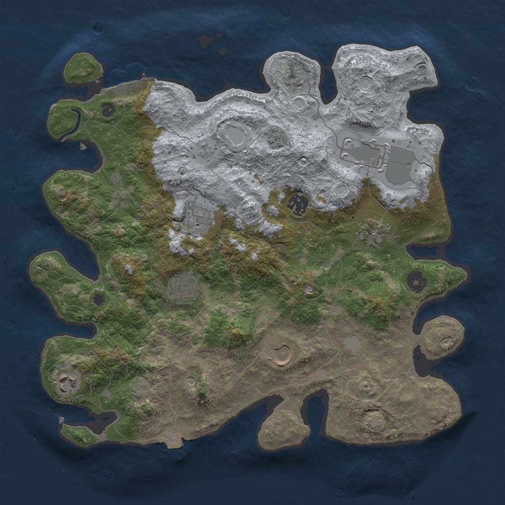Rust Map: Procedural Map, Size: 3650, Seed: 34705767, 15 Monuments