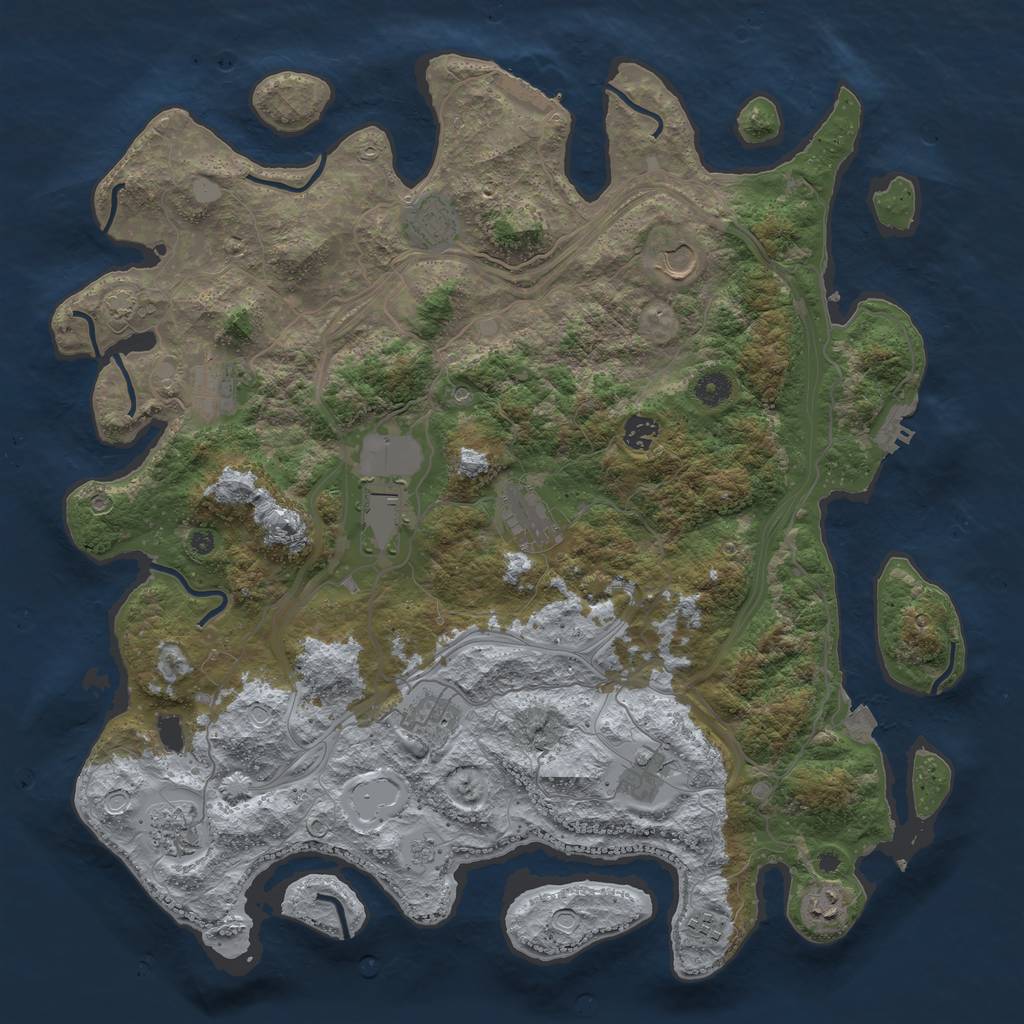 Rust Map: Procedural Map, Size: 4400, Seed: 9774292, 19 Monuments