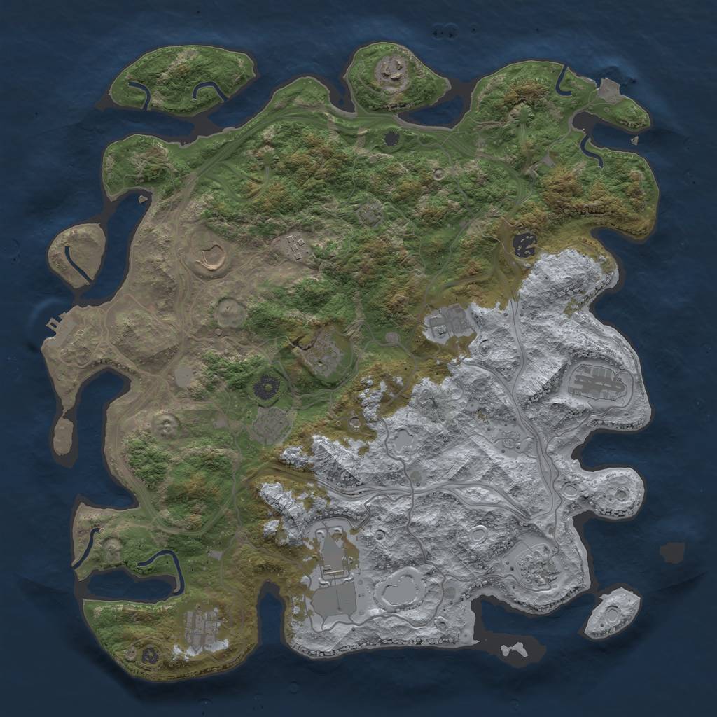 Rust Map: Procedural Map, Size: 4250, Seed: 1613340972, 18 Monuments