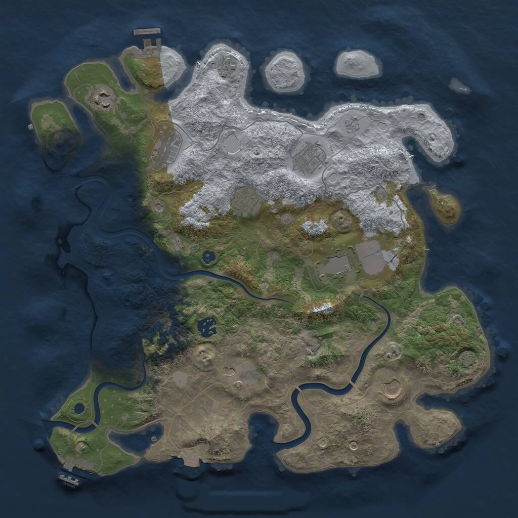 Rust Map: Procedural Map, Size: 3900, Seed: 98556793, 15 Monuments