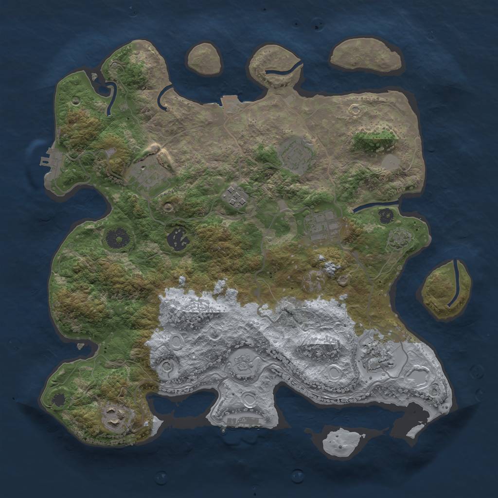 Rust Map: Procedural Map, Size: 3400, Seed: 25196116, 15 Monuments