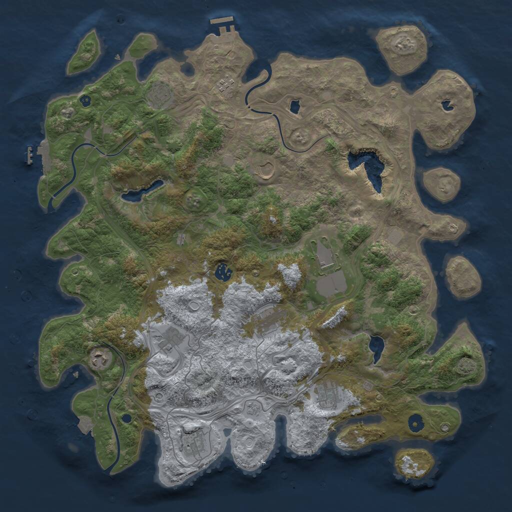 Rust Map: Procedural Map, Size: 4500, Seed: 327568480, 16 Monuments