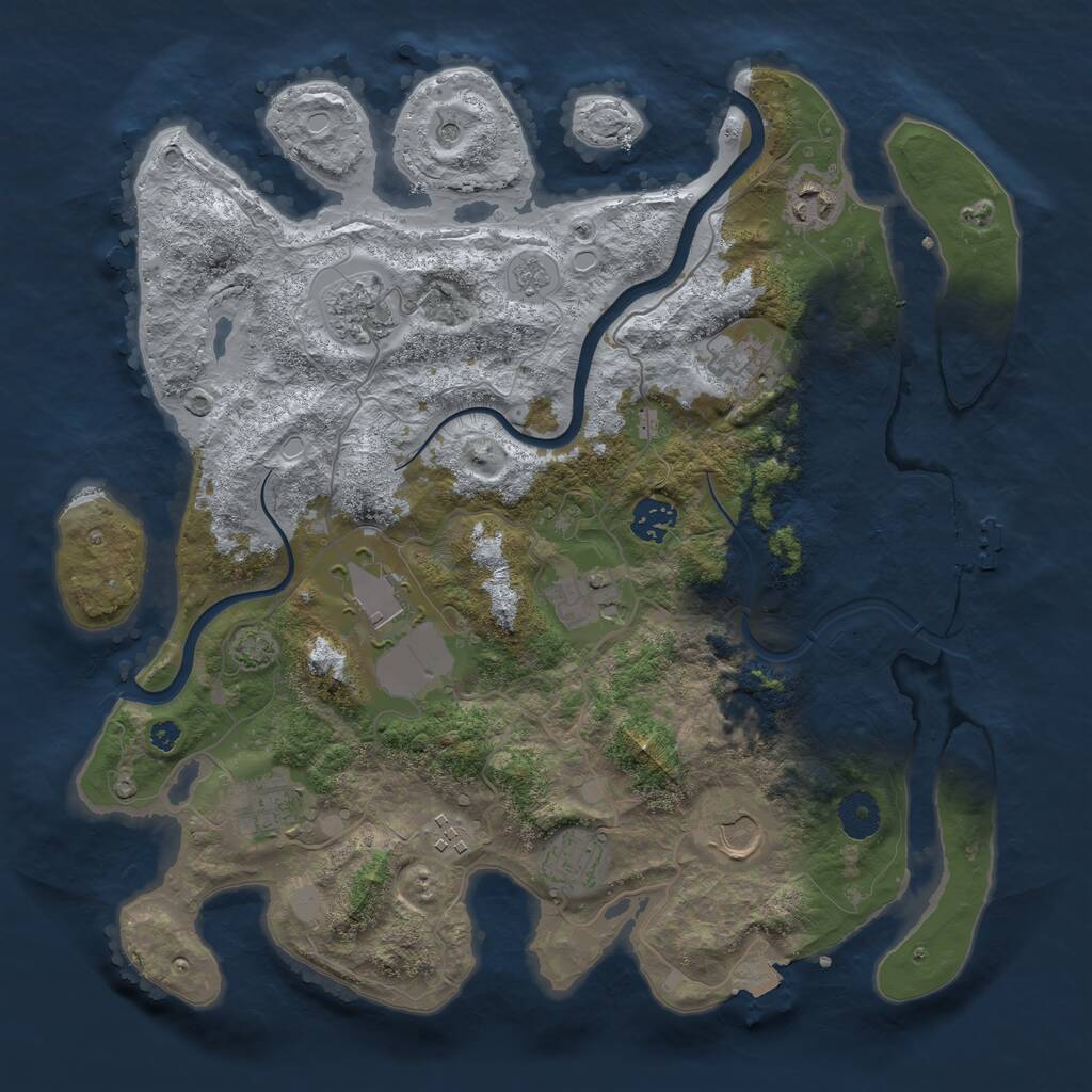 Rust Map: Procedural Map, Size: 3700, Seed: 61457524, 15 Monuments