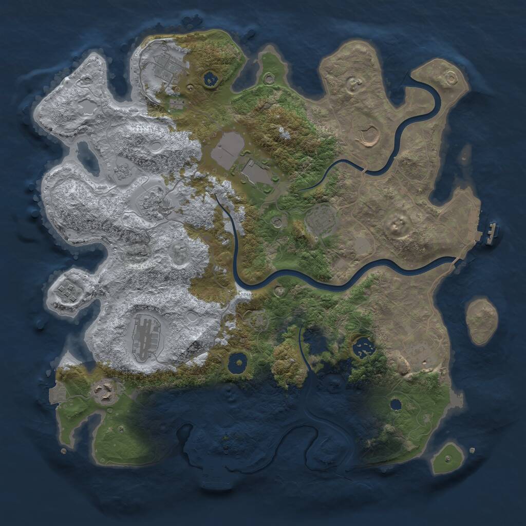 Rust Map: Procedural Map, Size: 3800, Seed: 79606565, 16 Monuments