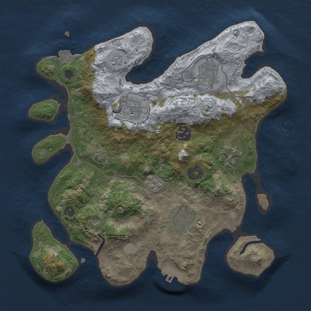 Rust Map: Procedural Map, Size: 3000, Seed: 665221390, 13 Monuments