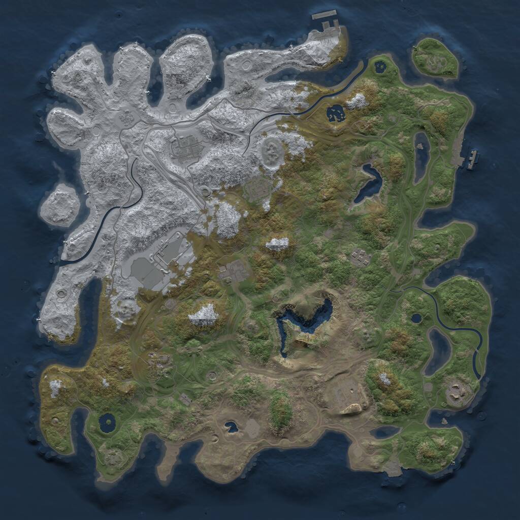 Rust Map: Procedural Map, Size: 4250, Seed: 46922459, 15 Monuments