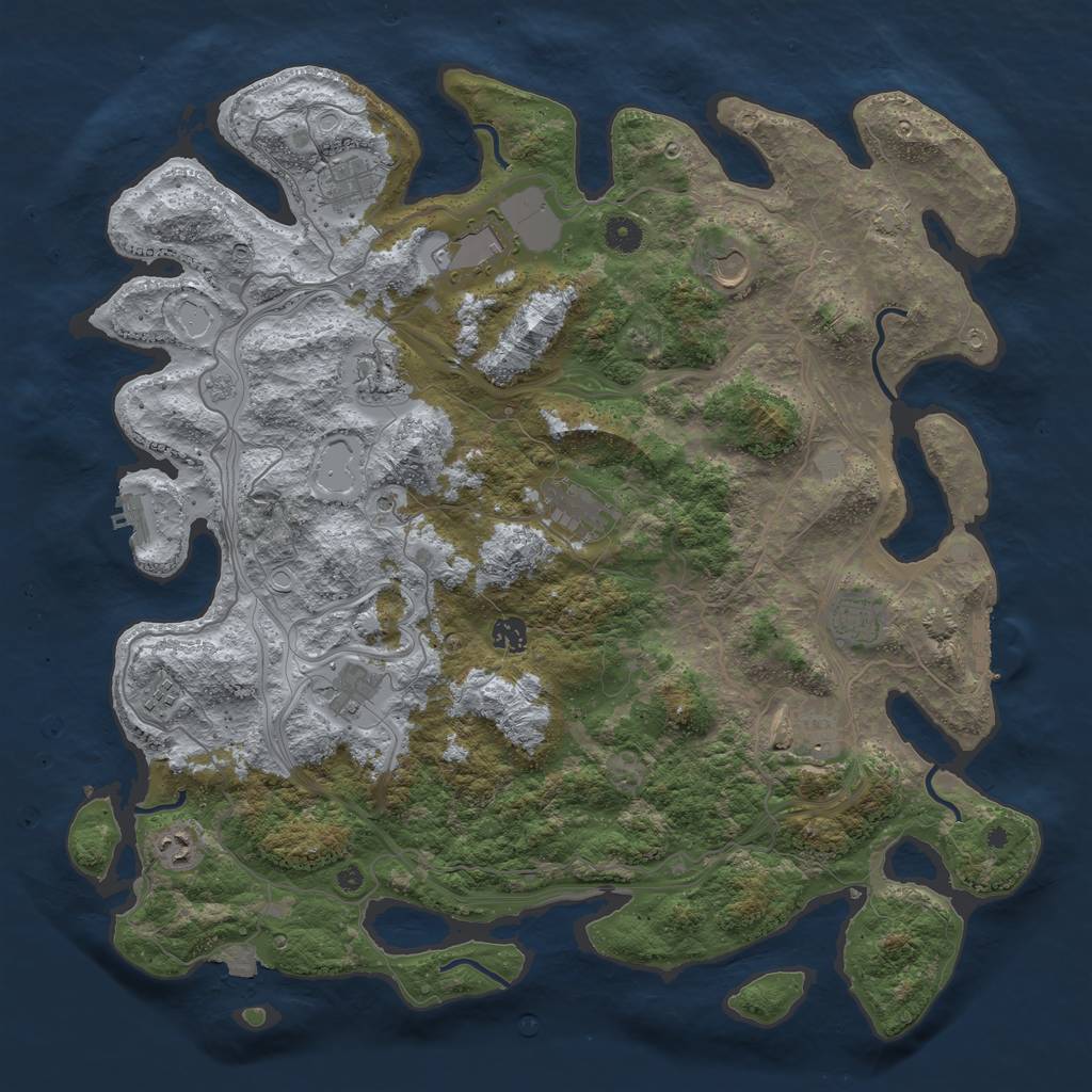 Rust Map: Procedural Map, Size: 4500, Seed: 402630776, 19 Monuments