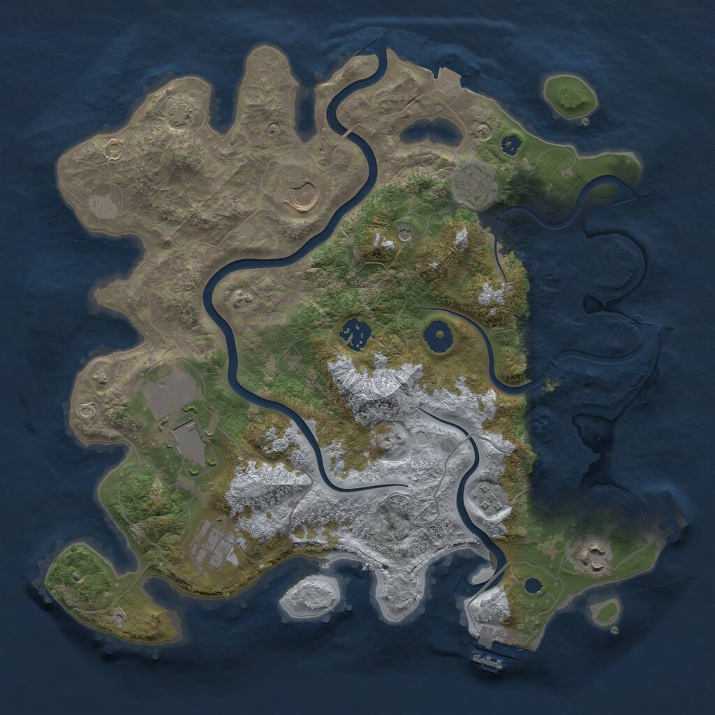 Rust Map: Procedural Map, Size: 3600, Seed: 67690138, 12 Monuments