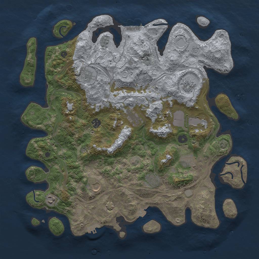 Rust Map: Procedural Map, Size: 4250, Seed: 1558034857, 18 Monuments