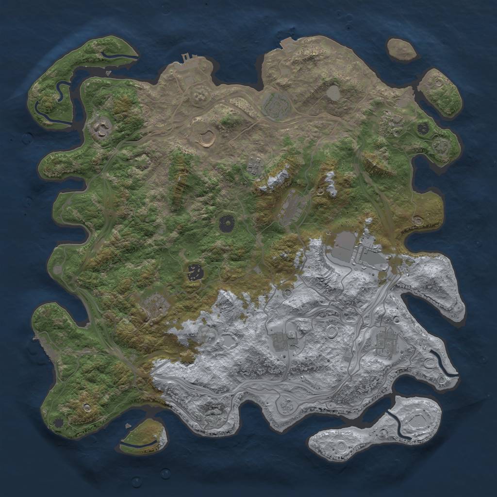 Rust Map: Procedural Map, Size: 4400, Seed: 78265344, 19 Monuments