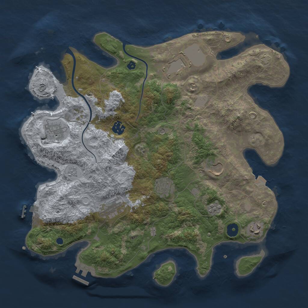Rust Map: Procedural Map, Size: 3650, Seed: 75534404, 14 Monuments