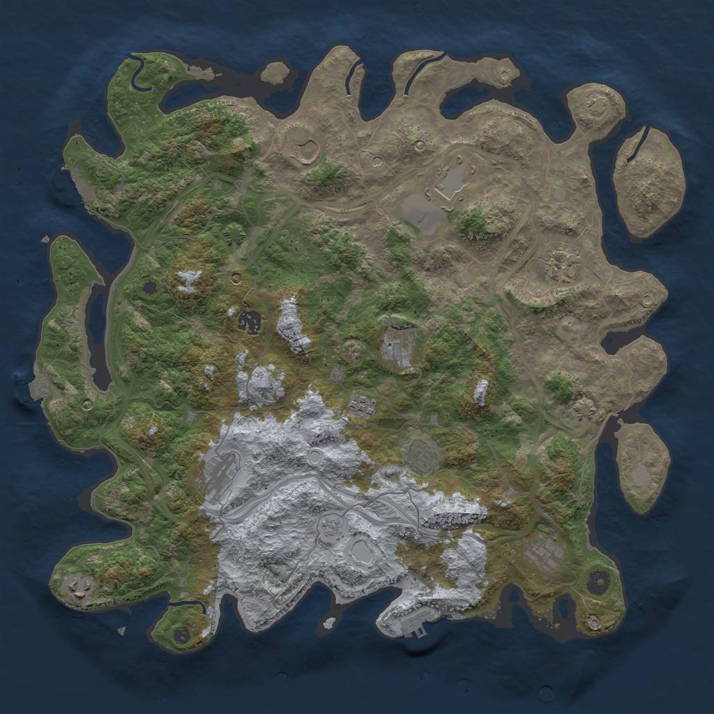 Rust Map: Procedural Map, Size: 4400, Seed: 3894075, 18 Monuments