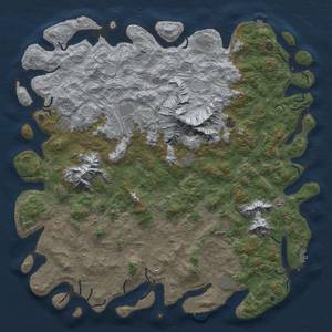 Thumbnail Rust Map: Procedural Map, Size: 6000, Seed: 17762077, 19 Monuments