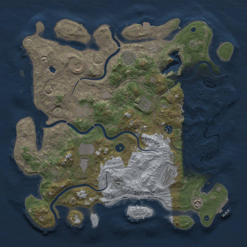 Rust Map: Procedural Map, Size: 4250, Seed: 30682505, 16 Monuments