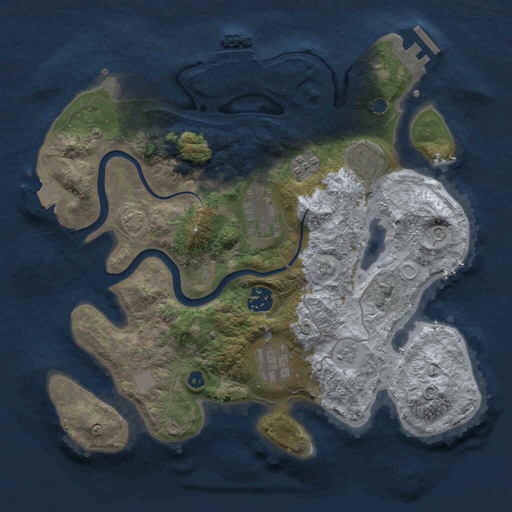 Rust Map: Procedural Map, Size: 3000, Seed: 486938576, 11 Monuments