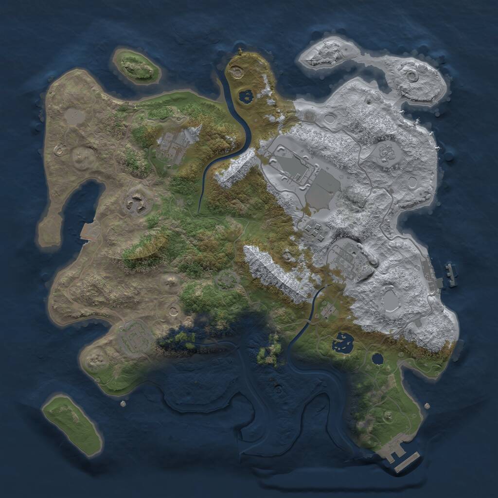 Rust Map: Procedural Map, Size: 3500, Seed: 1971, 13 Monuments