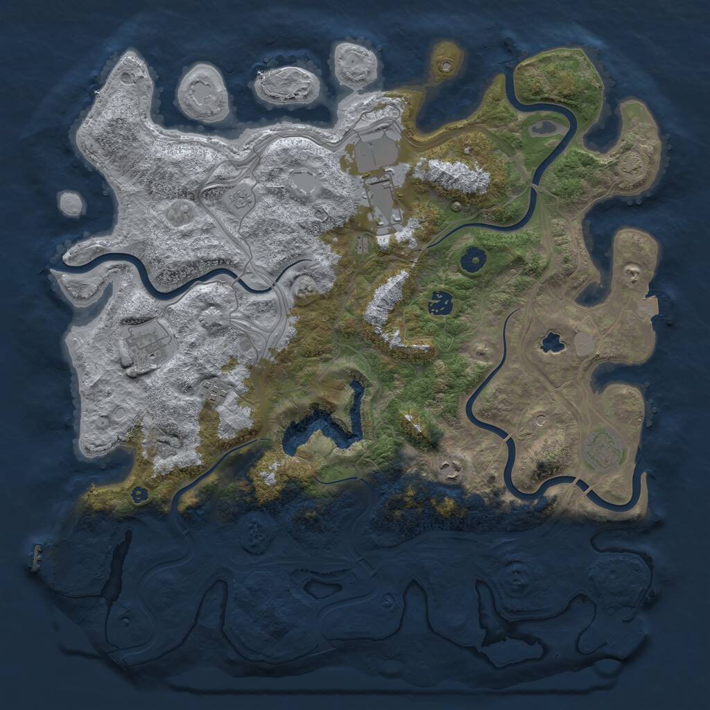 Rust Map: Procedural Map, Size: 4250, Seed: 19886, 12 Monuments