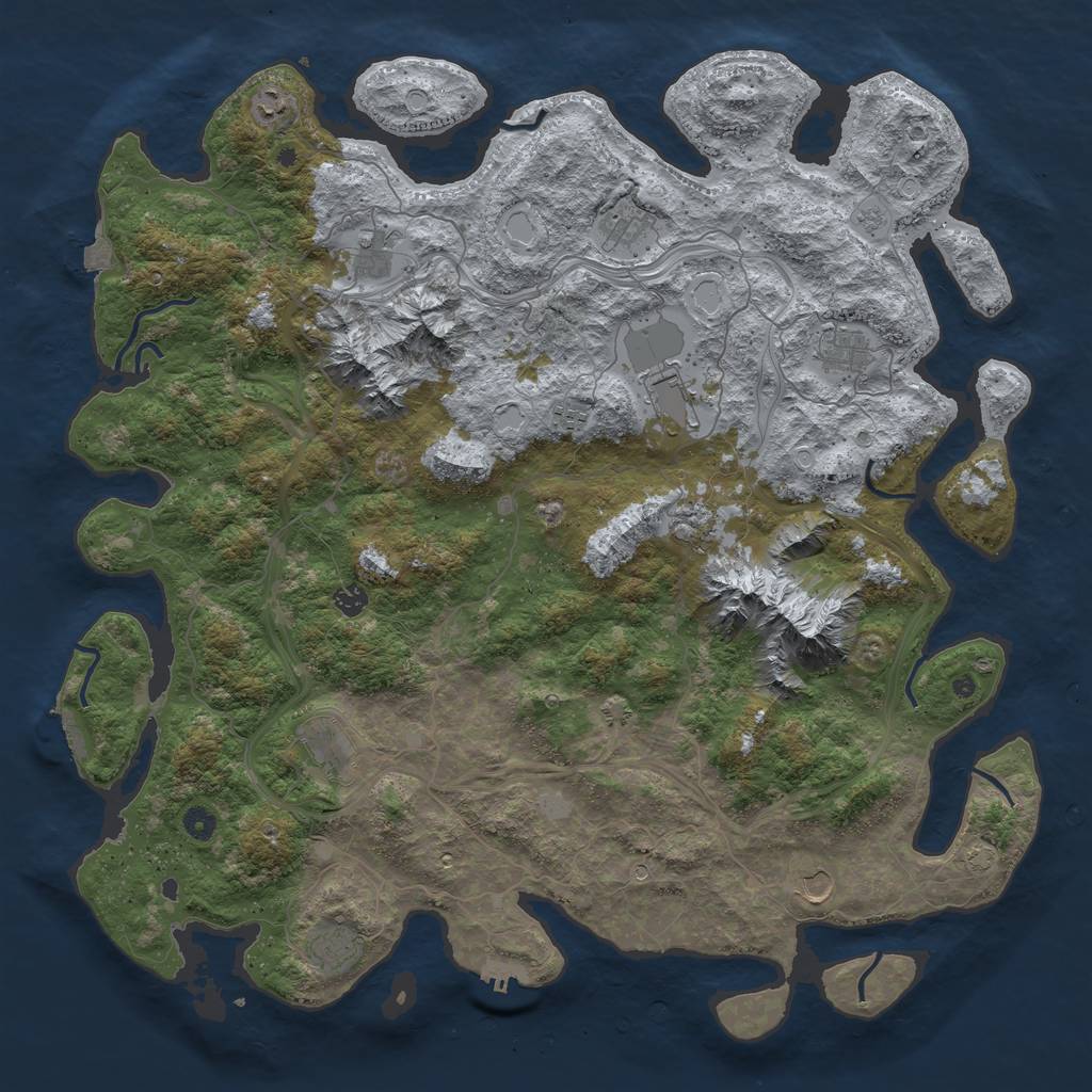 Rust Map: Procedural Map, Size: 5000, Seed: 5365765, 19 Monuments