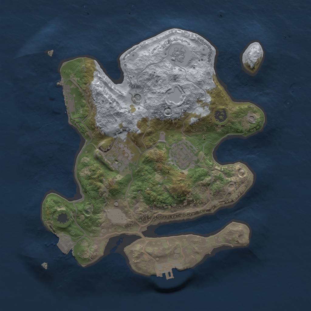 Rust Map: Procedural Map, Size: 2500, Seed: 15853423, 9 Monuments