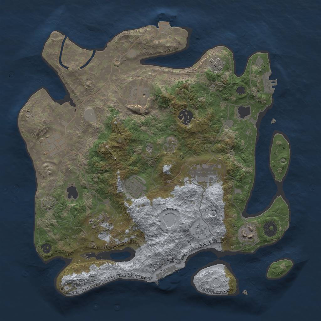 Rust Map: Procedural Map, Size: 3250, Seed: 1879944815, 16 Monuments