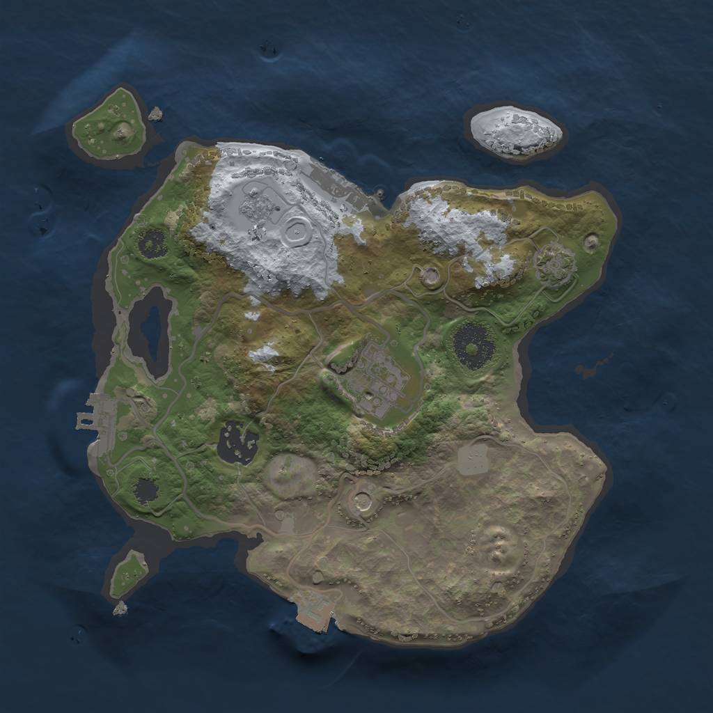 Rust Map: Procedural Map, Size: 2500, Seed: 9534895, 10 Monuments