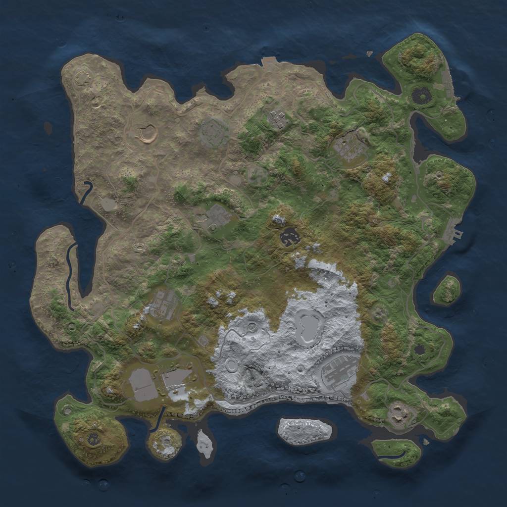 Rust Map: Procedural Map, Size: 4000, Seed: 30682505, 17 Monuments