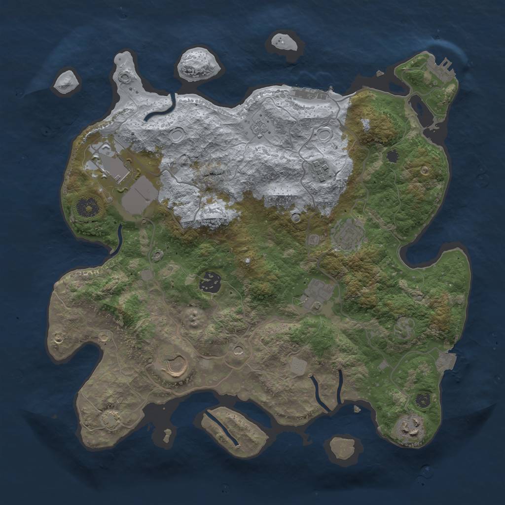 Rust Map: Procedural Map, Size: 3500, Seed: 1474038985, 15 Monuments