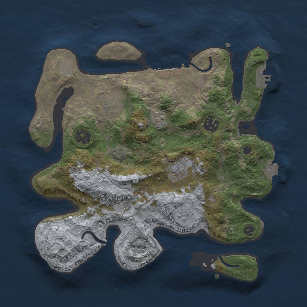 Rust Map: Procedural Map, Size: 3000, Seed: 12720, 12 Monuments