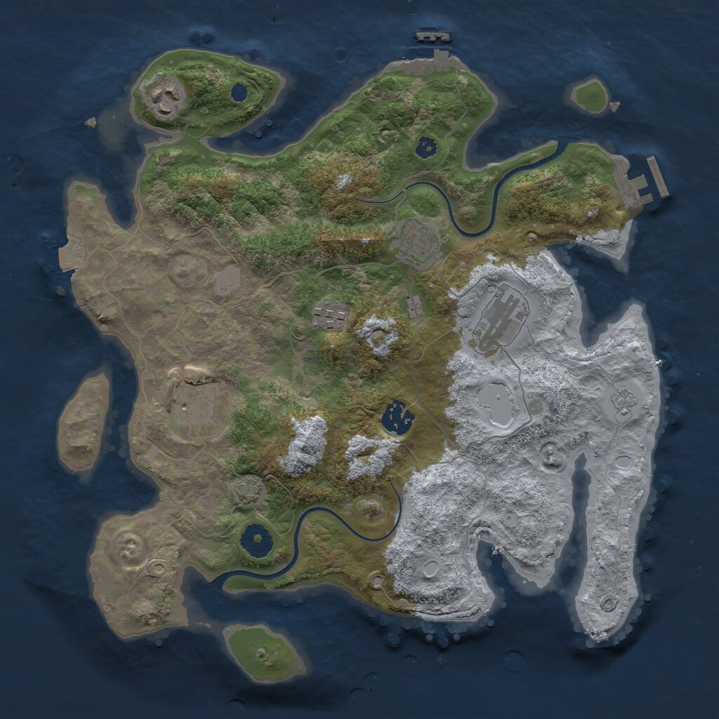 Rust Map: Procedural Map, Size: 3400, Seed: 59292017, 11 Monuments