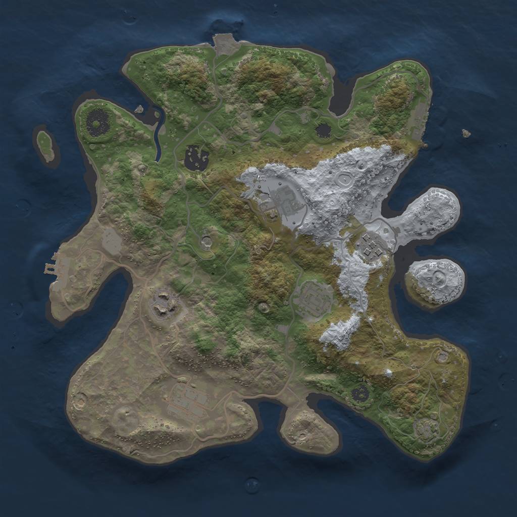 Rust Map: Procedural Map, Size: 3000, Seed: 1682183850, 13 Monuments