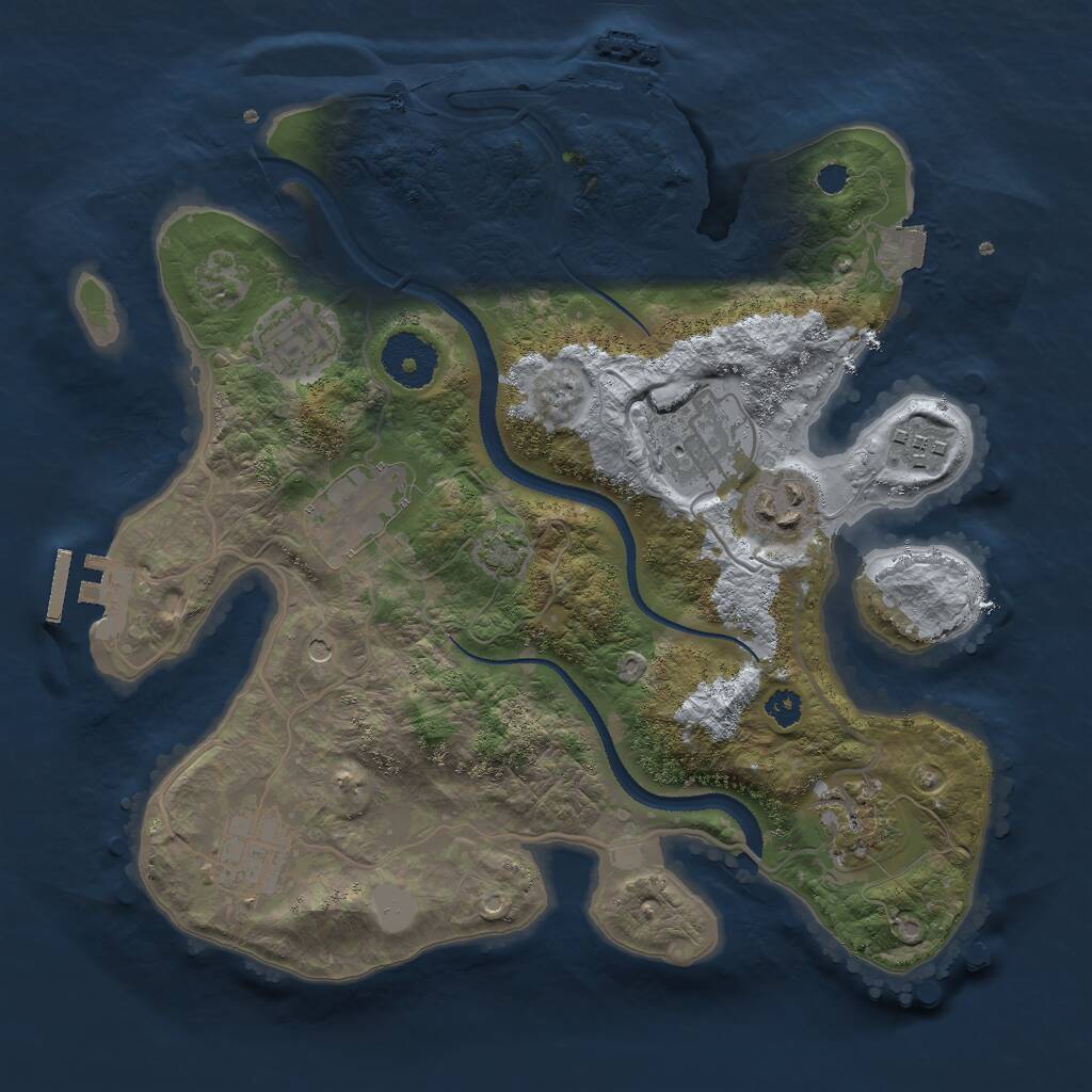Rust Map: Procedural Map, Size: 3000, Seed: 1682183850, 12 Monuments