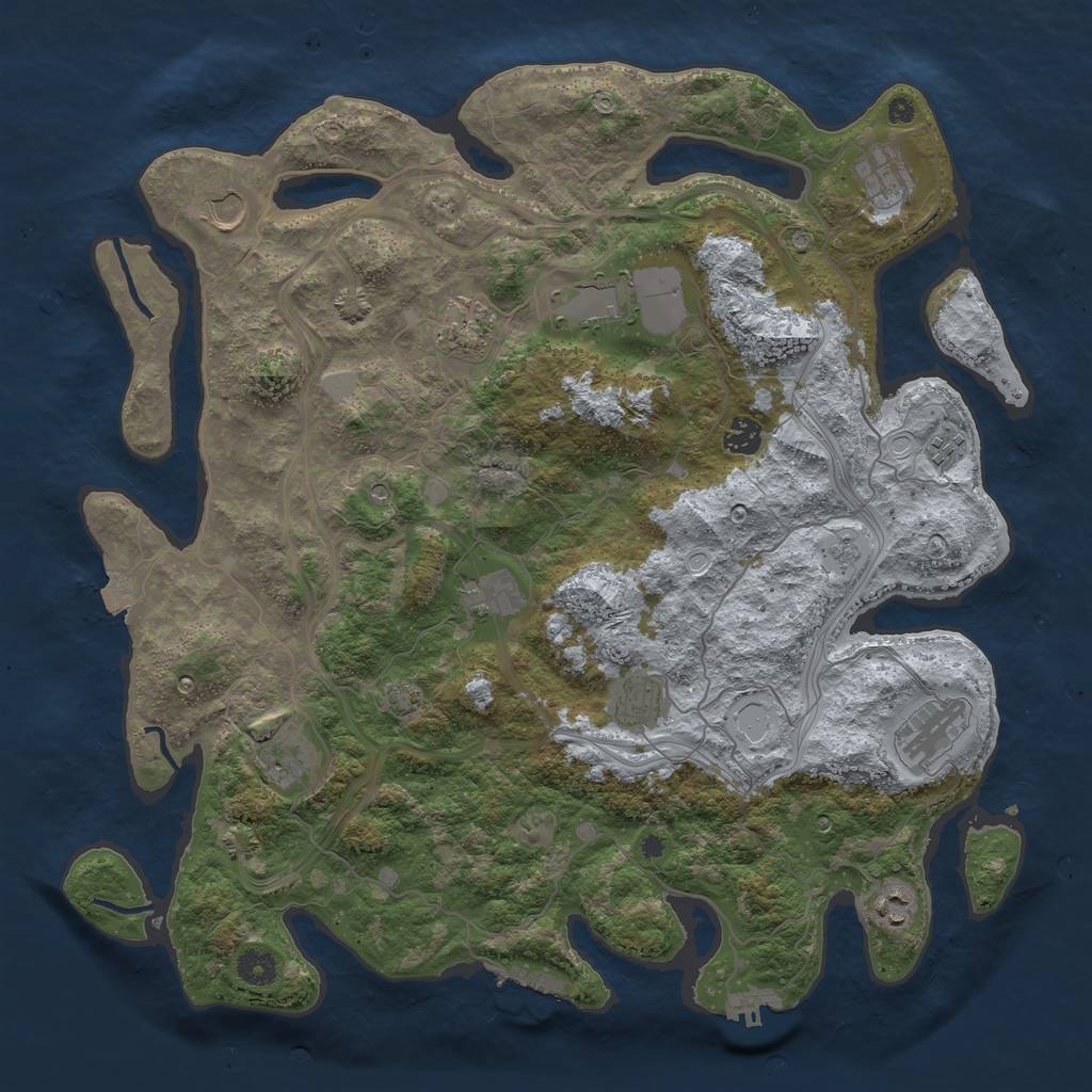 Rust Map: Procedural Map, Size: 4250, Seed: 6028, 19 Monuments