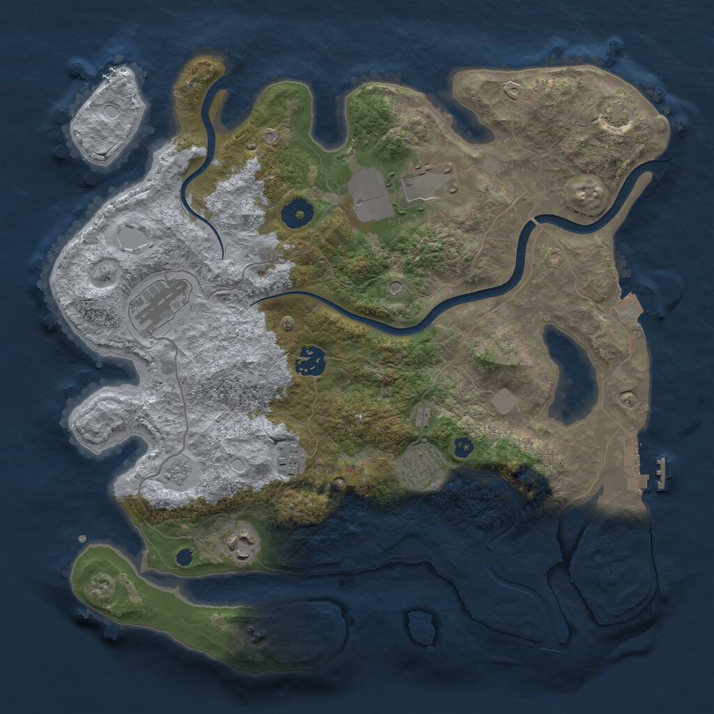 Rust Map: Procedural Map, Size: 3500, Seed: 1533272562, 11 Monuments