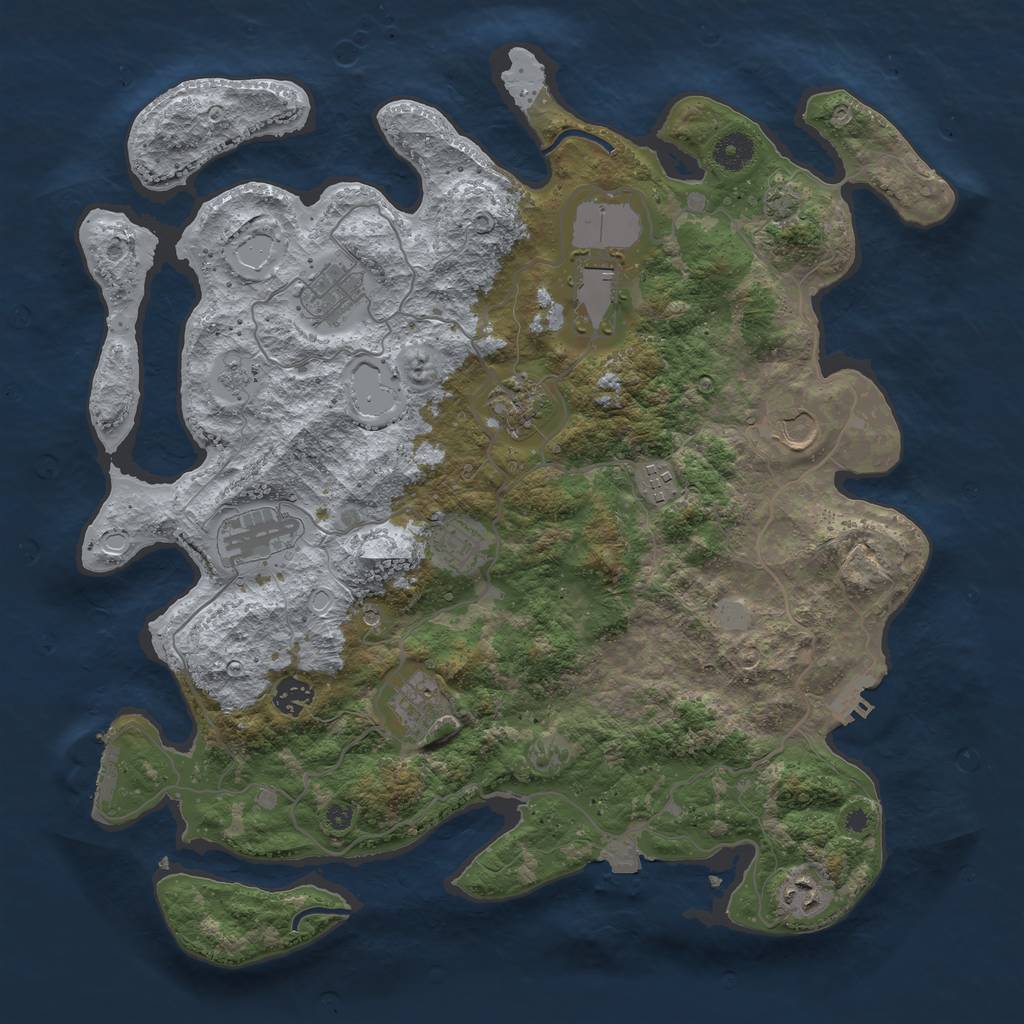 Rust Map: Procedural Map, Size: 4000, Seed: 28262, 18 Monuments