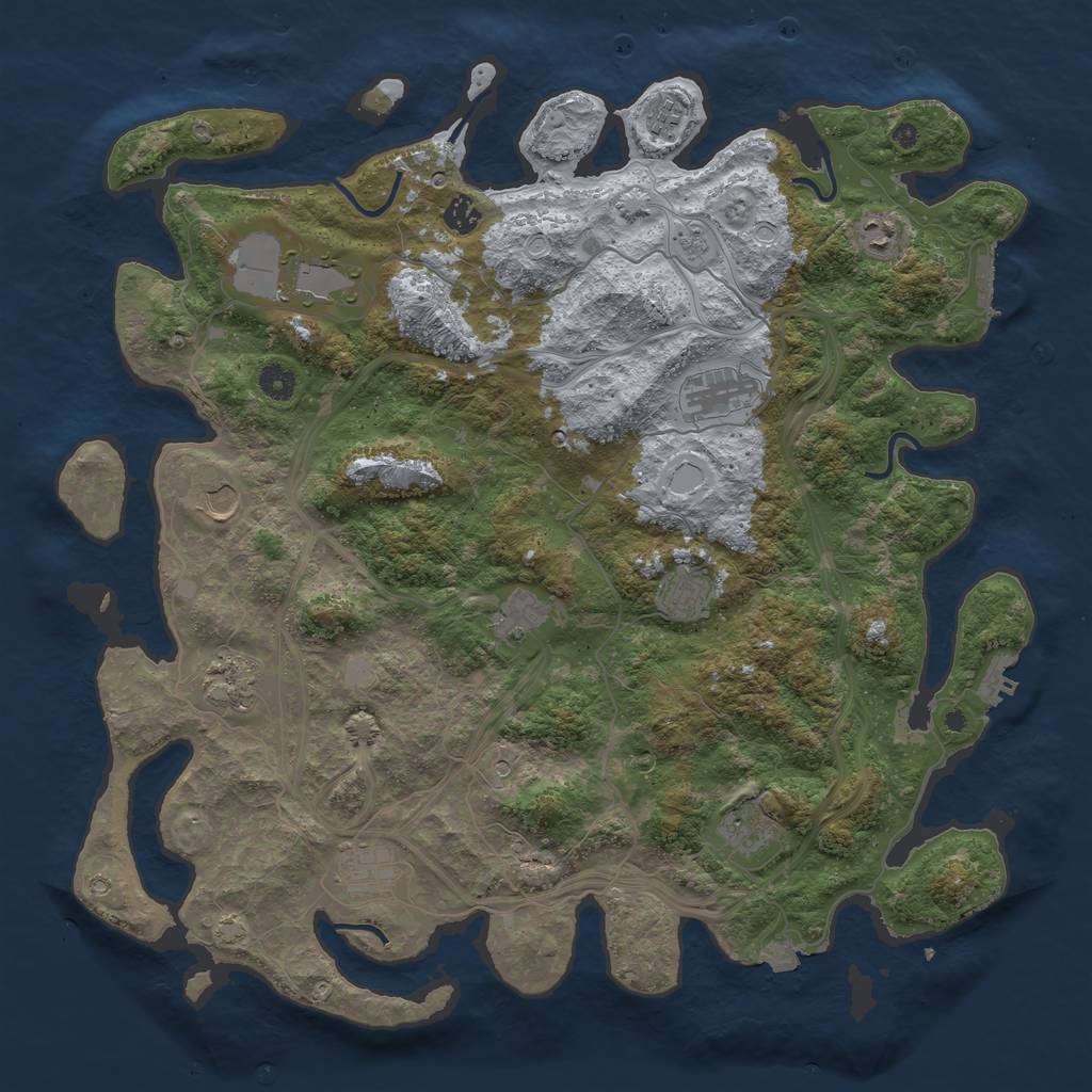 Rust Map: Procedural Map, Size: 4500, Seed: 4245680, 19 Monuments