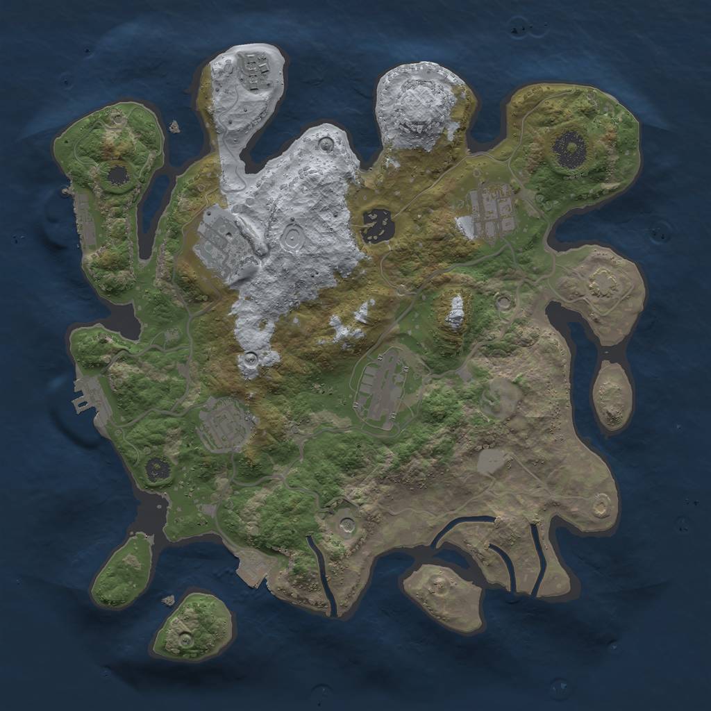 Rust Map: Procedural Map, Size: 3000, Seed: 1543345208, 13 Monuments