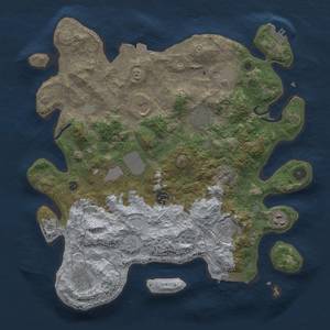 Thumbnail Rust Map: Procedural Map, Size: 3750, Seed: 1646645441, 17 Monuments