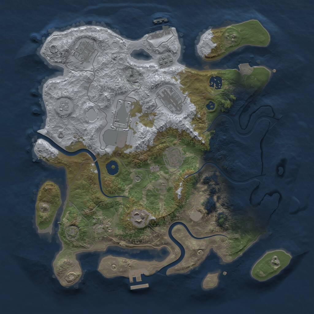 Rust Map: Procedural Map, Size: 3500, Seed: 701250712, 14 Monuments