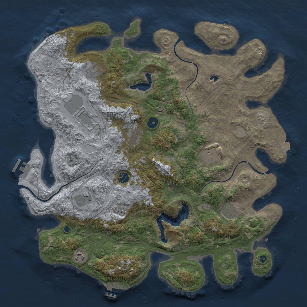 Rust Map: Procedural Map, Size: 4300, Seed: 91185362, 15 Monuments