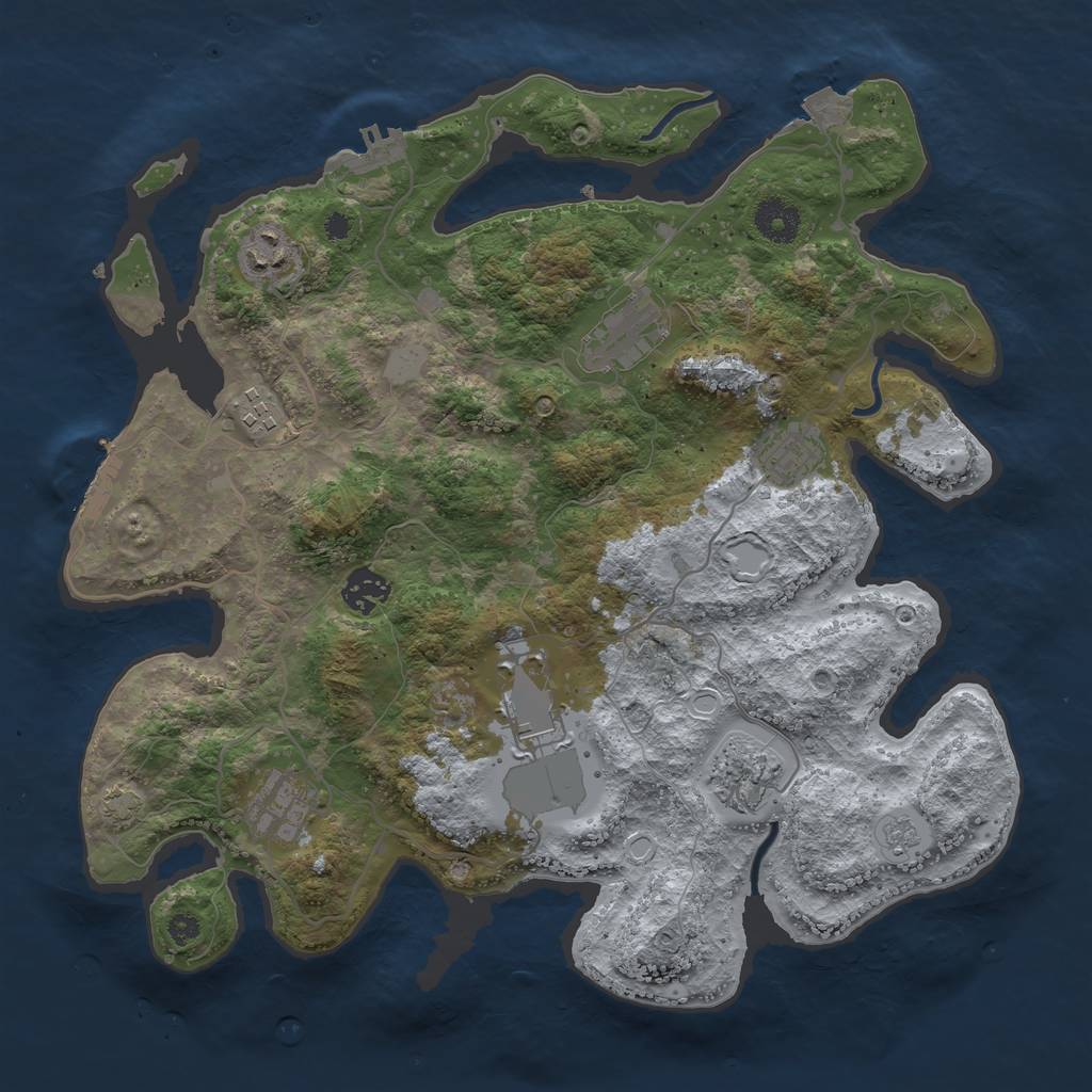 Rust Map: Procedural Map, Size: 3600, Seed: 88960512, 15 Monuments