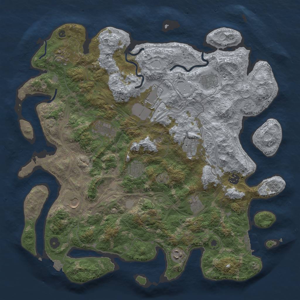 Rust Map: Procedural Map, Size: 4250, Seed: 62664360, 18 Monuments
