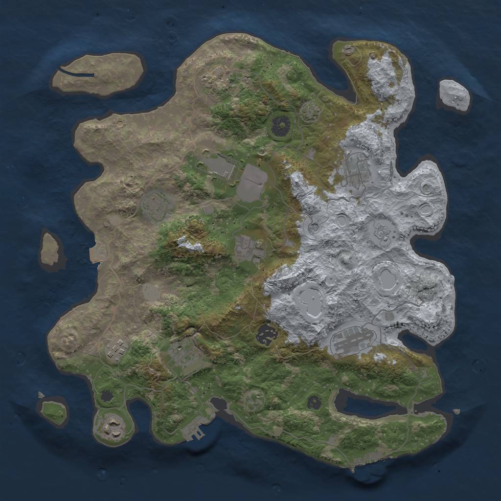 Rust Map: Procedural Map, Size: 3650, Seed: 26819746, 18 Monuments