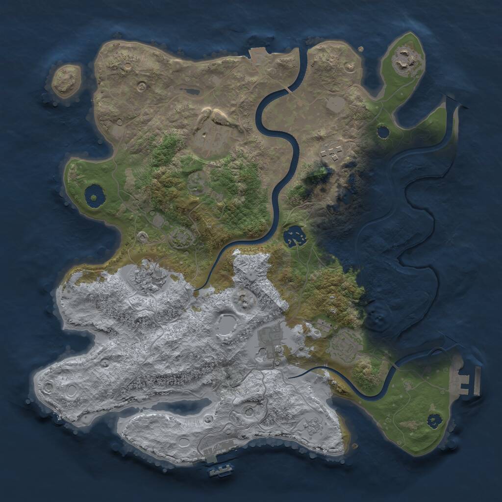 Rust Map: Procedural Map, Size: 3450, Seed: 12784910, 13 Monuments